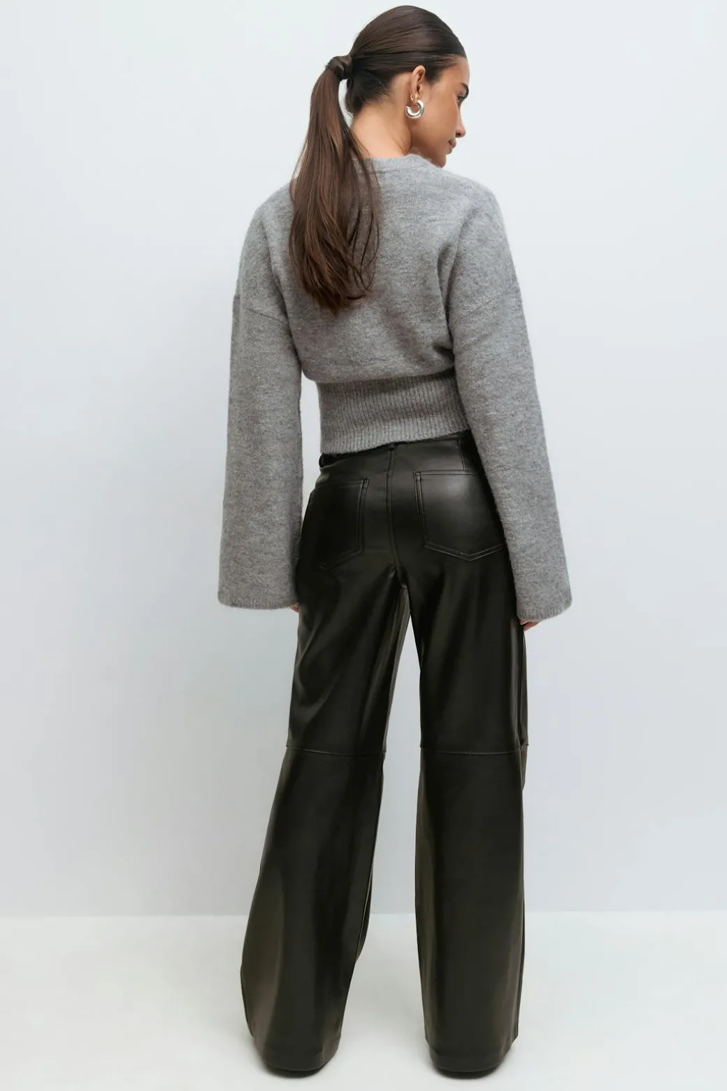 Straight pu trousers