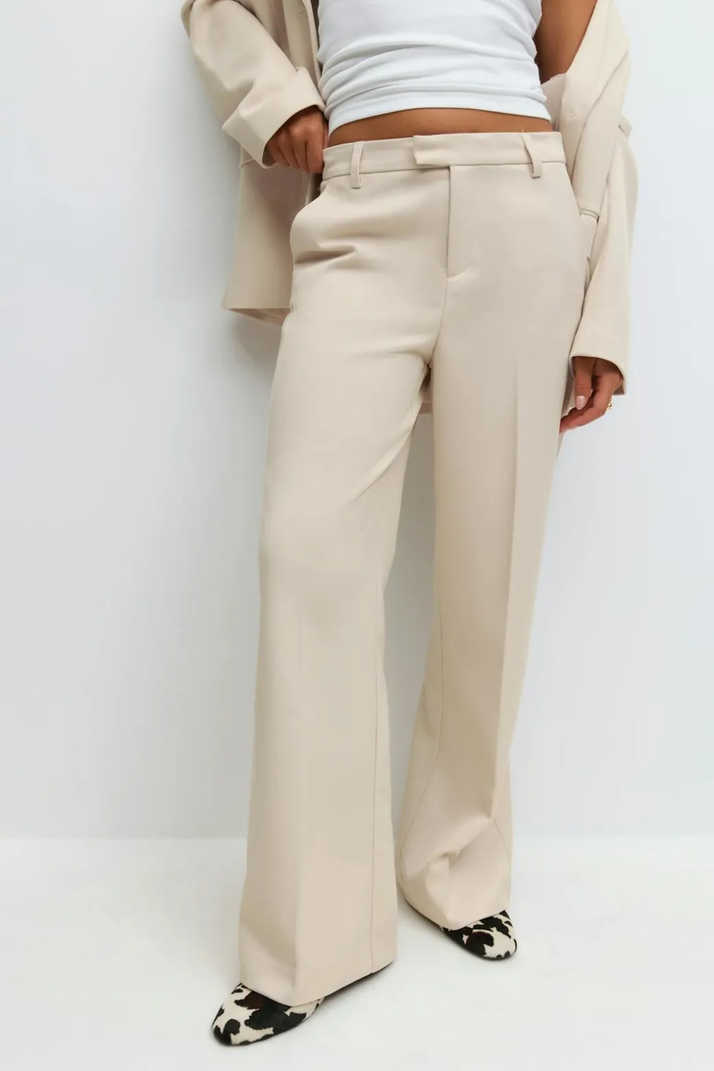 Straight twill trousers