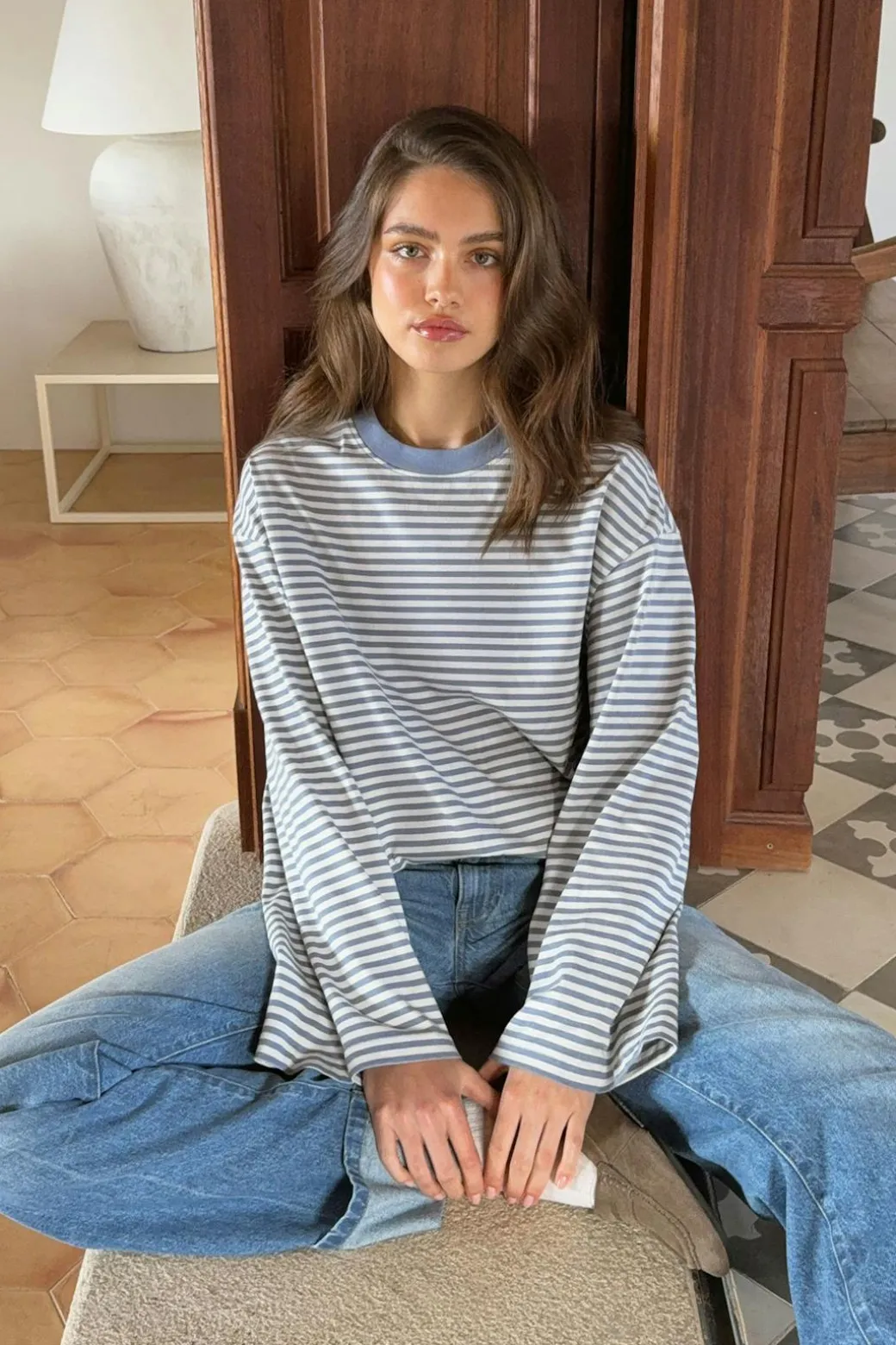 Stripe long sleeve tee