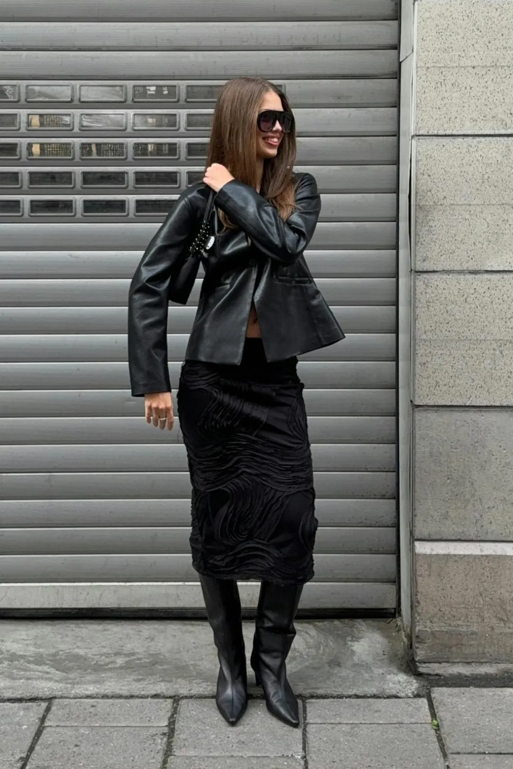 Structured midi skirt