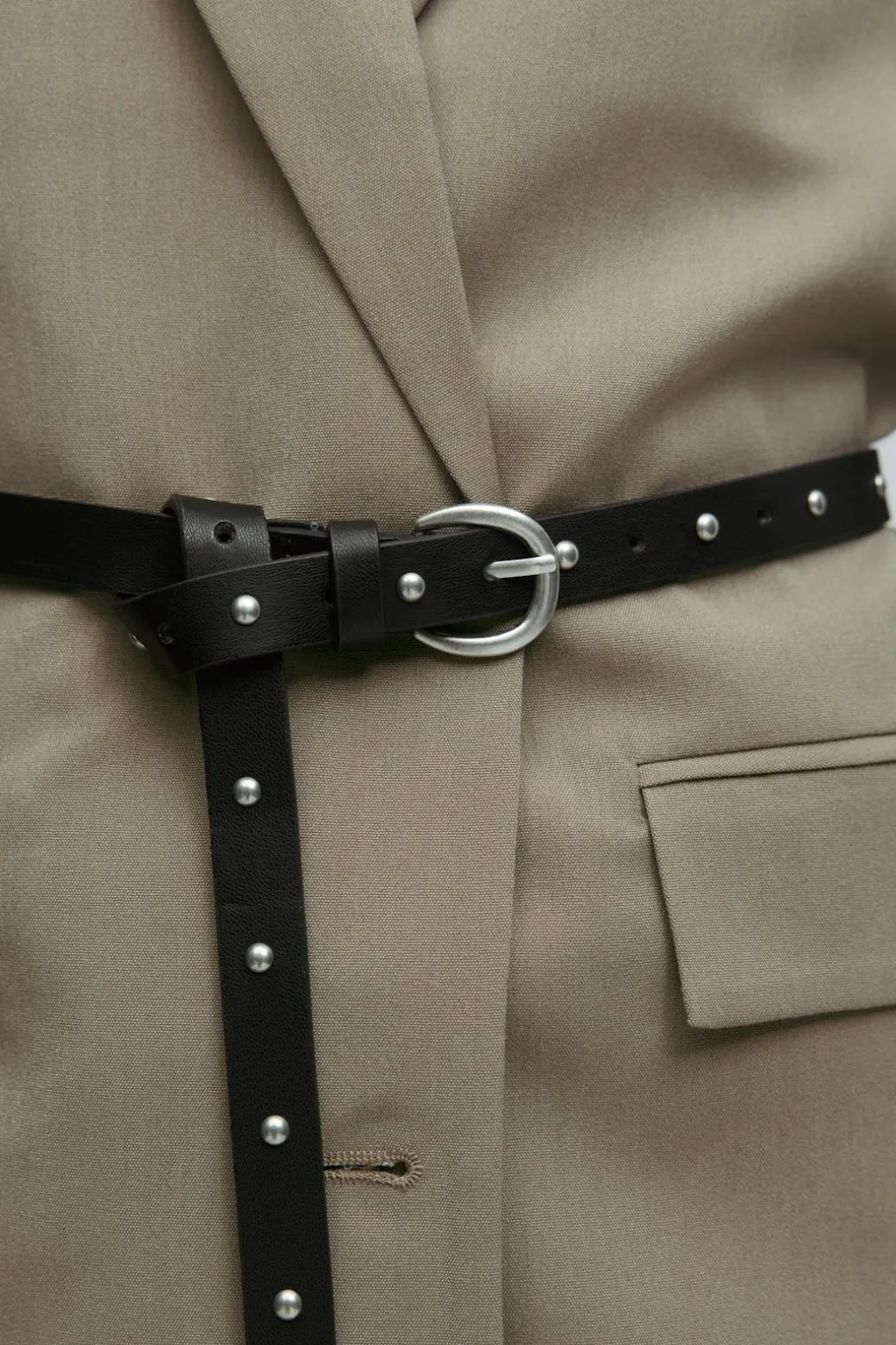 Studded long belt