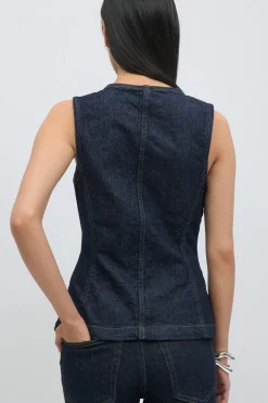 Tailored denim vest