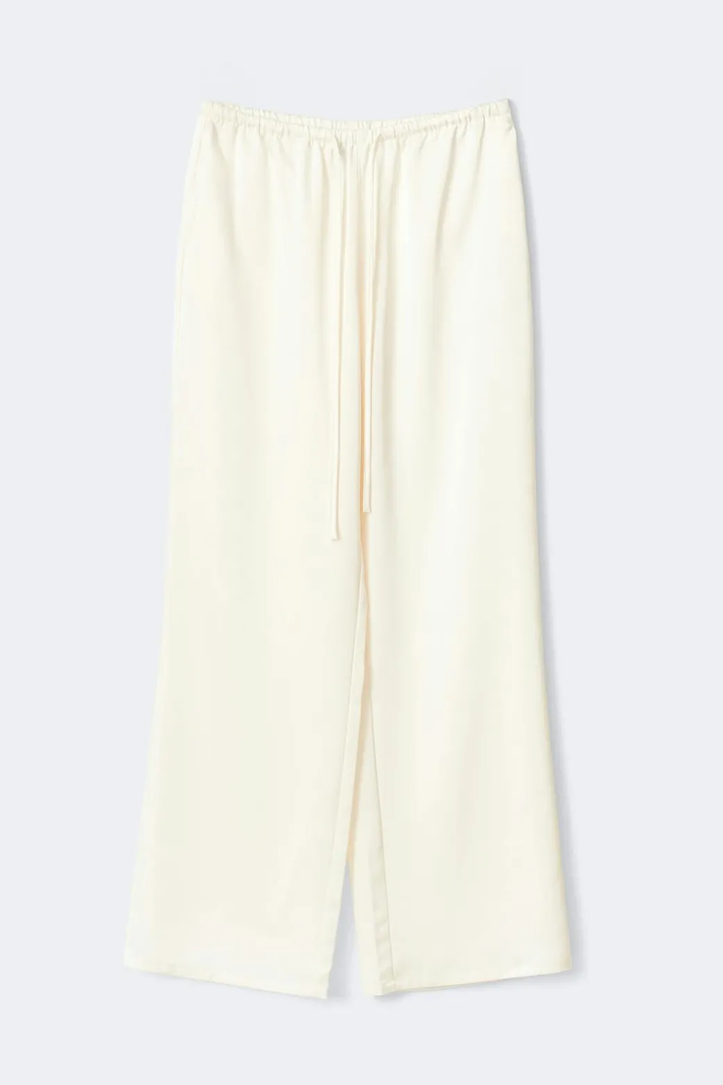 Tall drawstring satin trousers