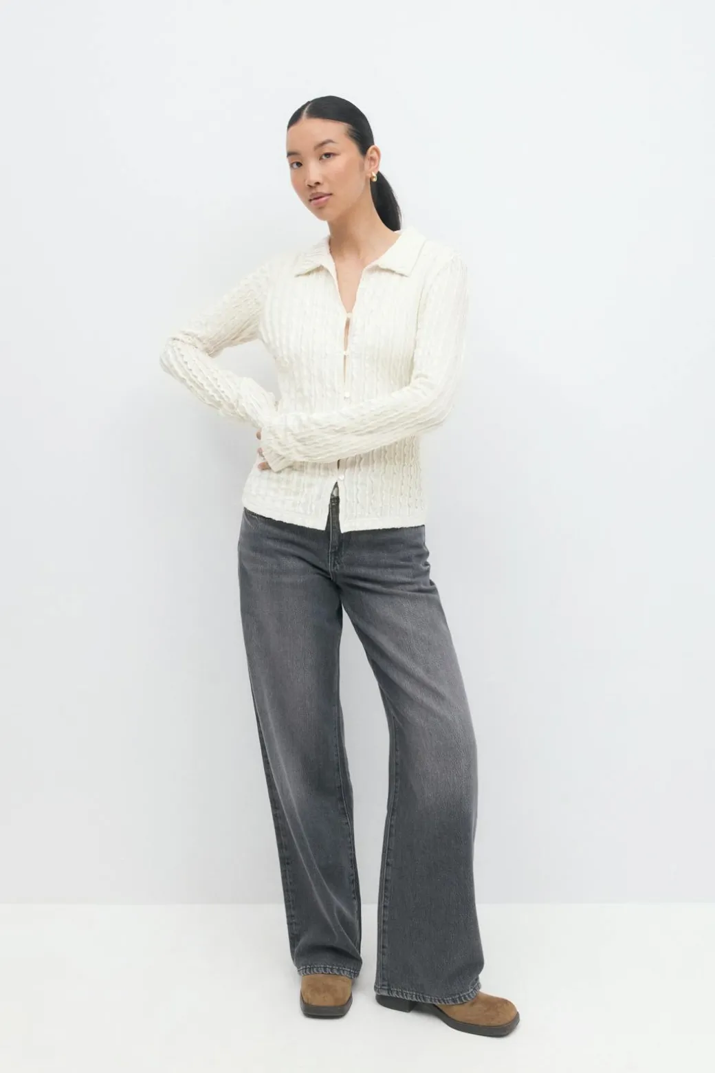 Textured shirt top