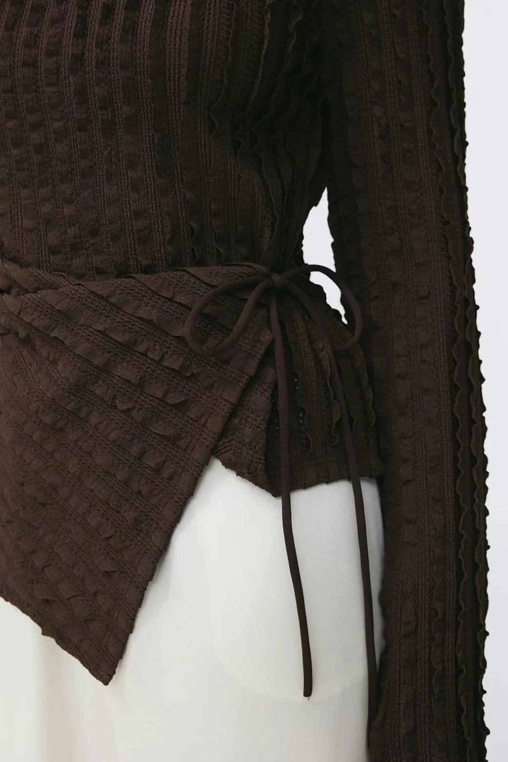Textured tie detail top