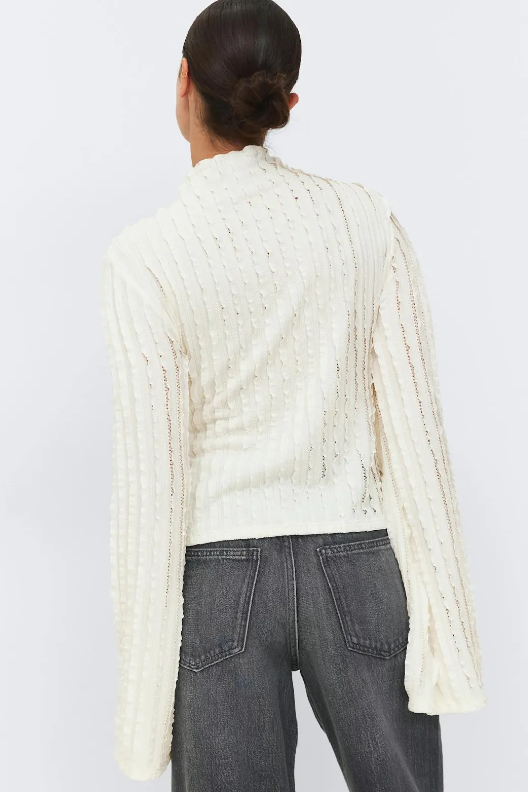 Textured tie detail top