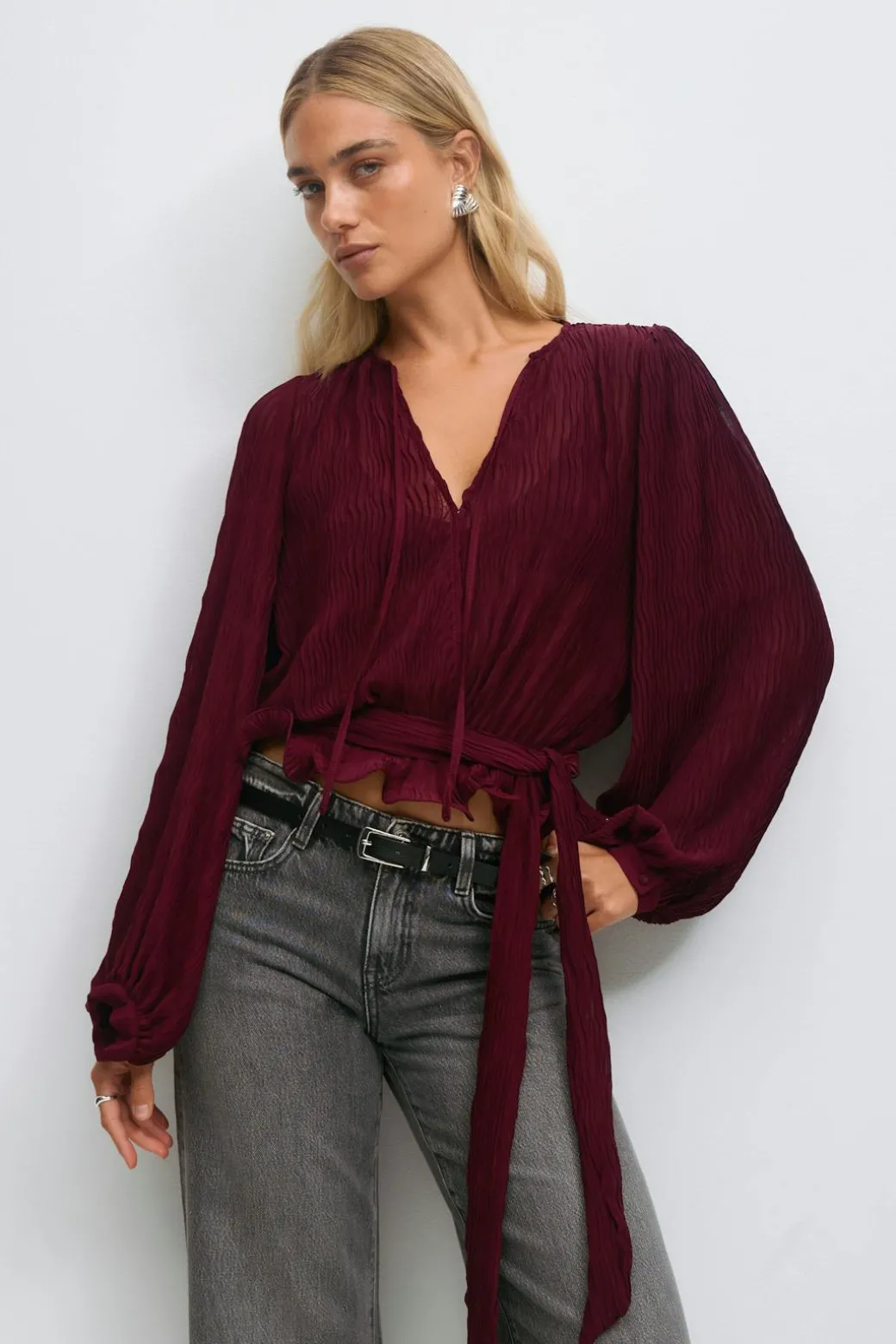Tie blouse