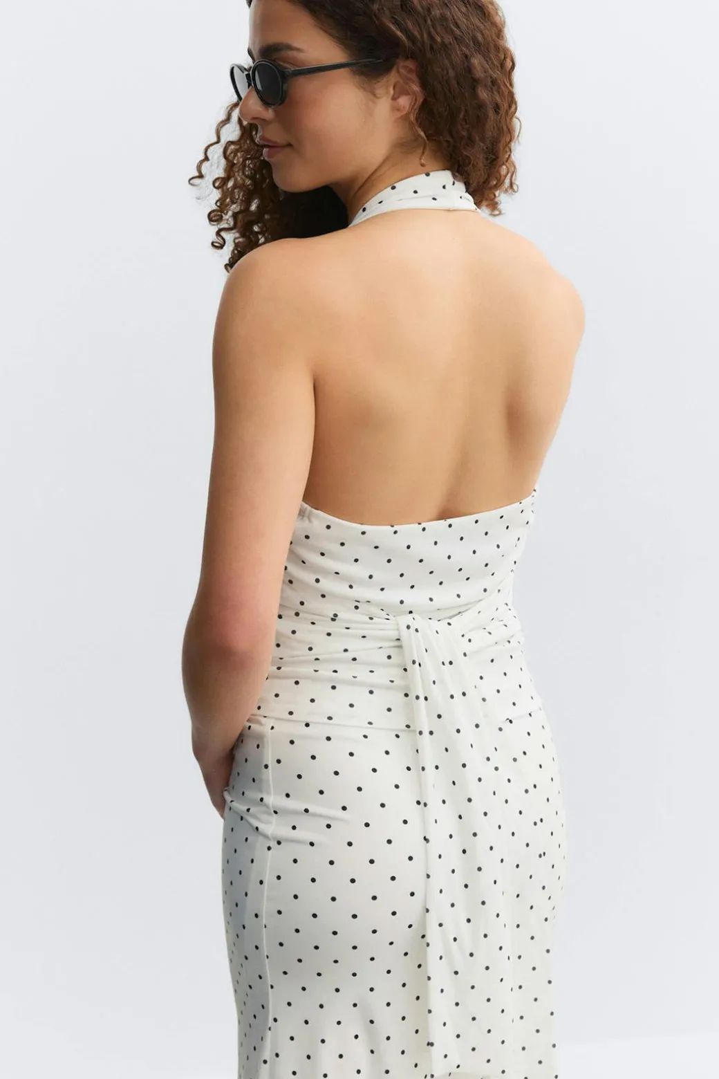 Tie detail halterneck top