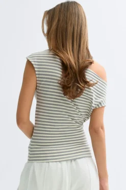 Tie detail stripe top