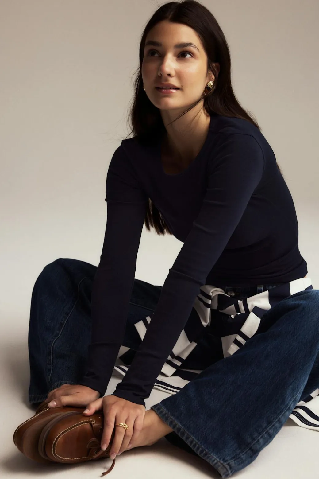 Tight fit long sleeve top