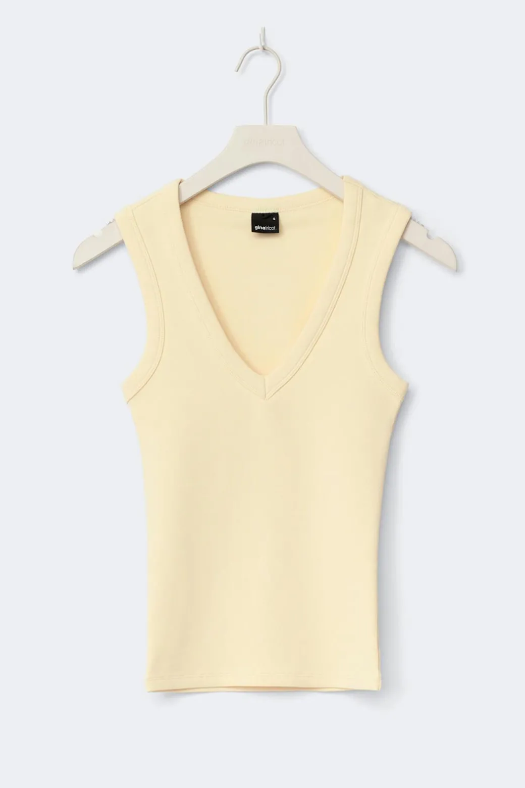 Tight v-neck rib tank