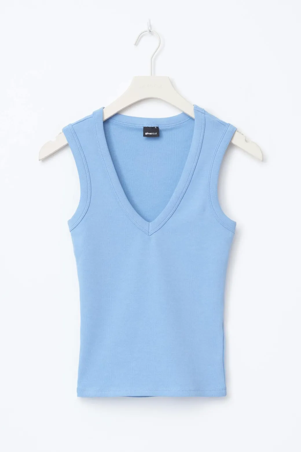 Tight v-neck rib tank