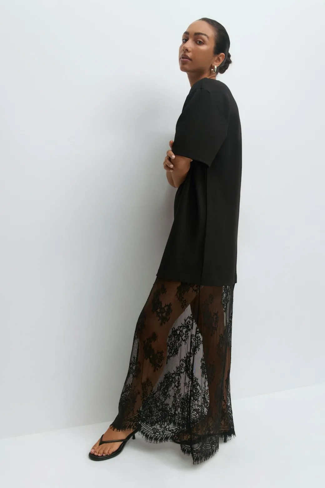 T-shirt lace maxi dress
