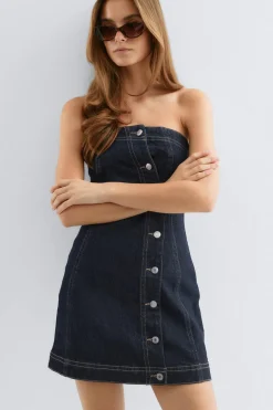 Tube denim dress