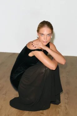 Twisted sheer maxi dress
