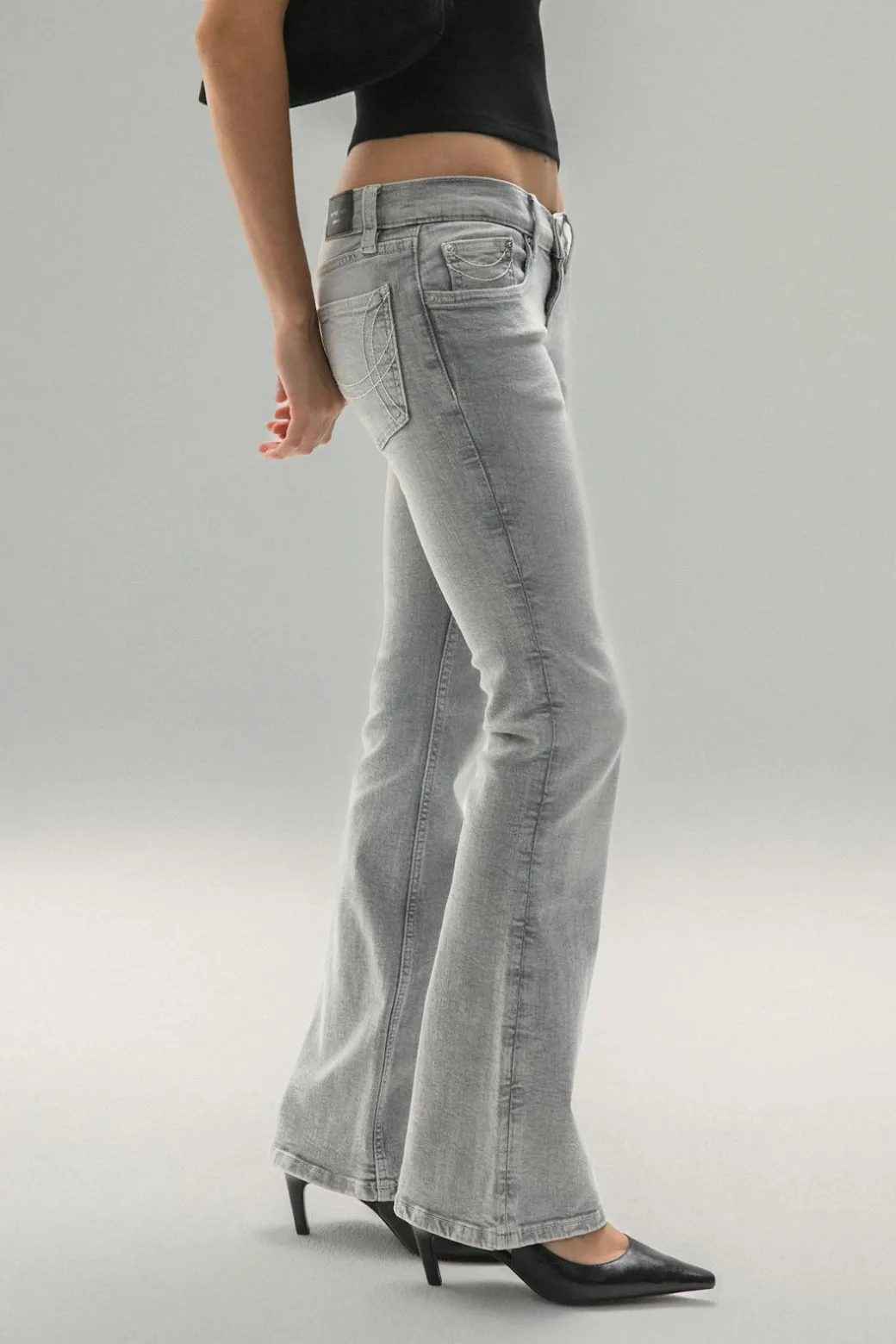 Ultra low bootcut jeans