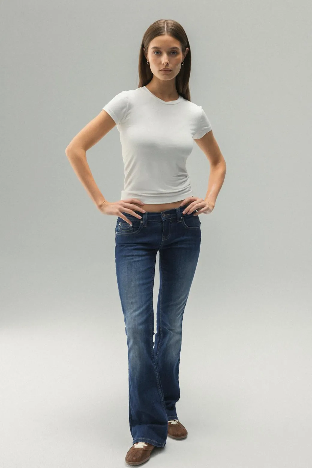 Ultra low bootcut jeans