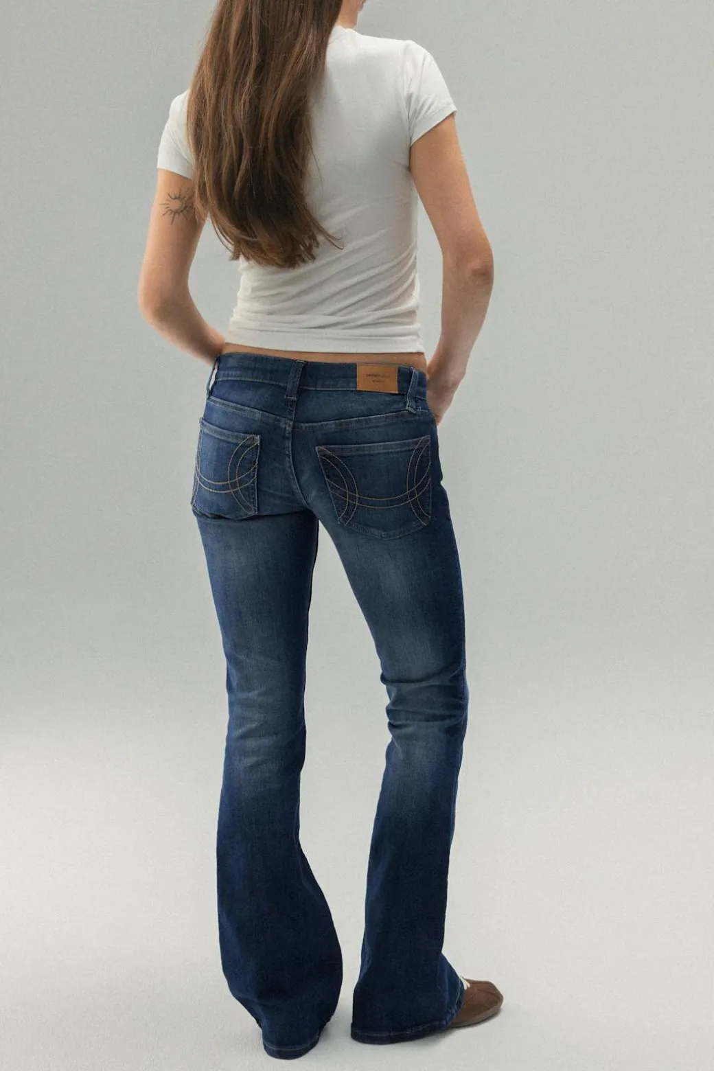 Ultra low bootcut jeans