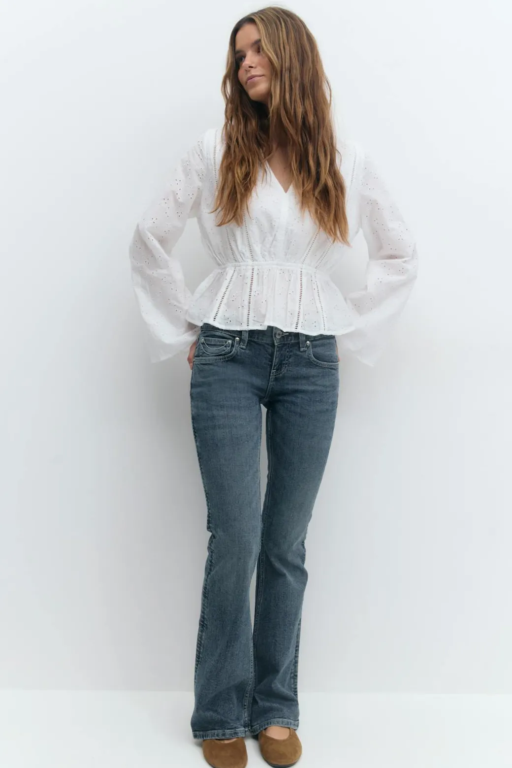 Ultra low bootcut jeans