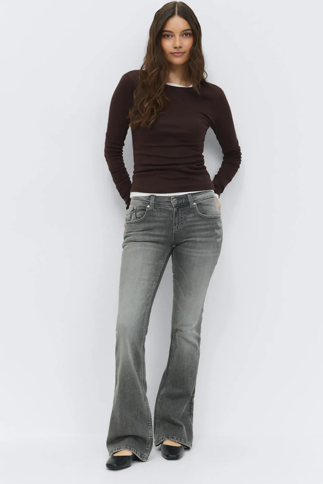 Ultra low bootcut jeans