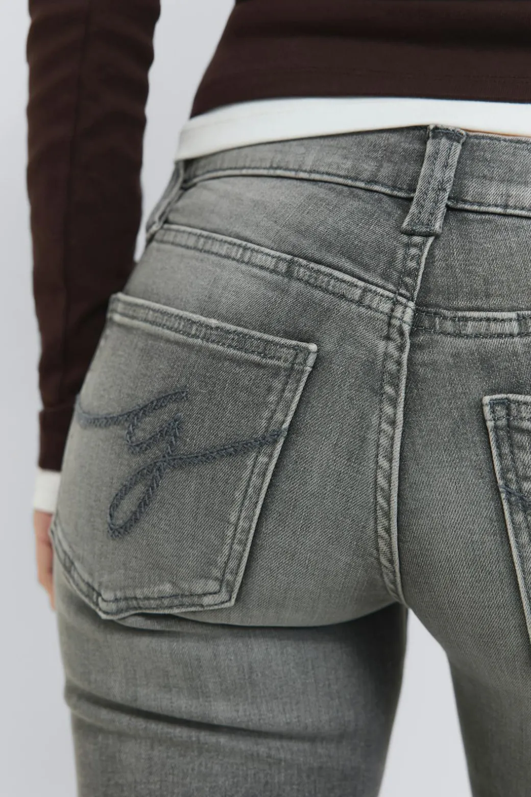 Ultra low bootcut jeans