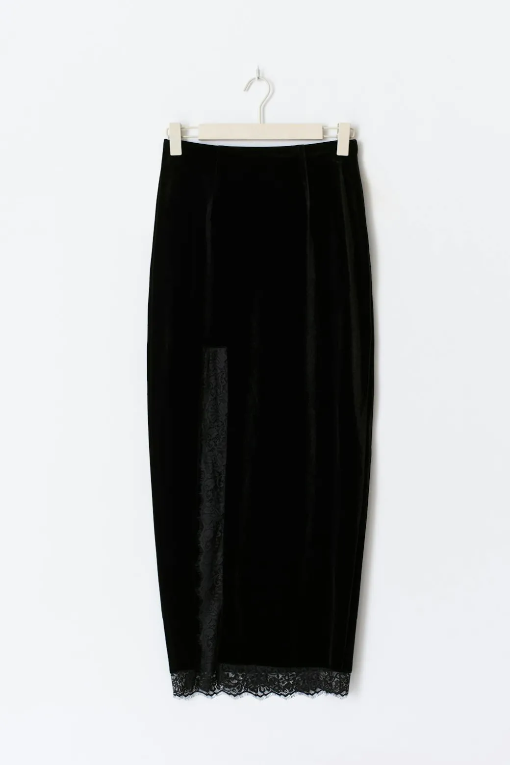 Velvet maxi skirt