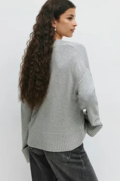 V-neck knitted sweater