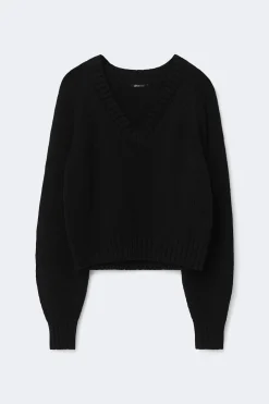 V-neck knitted sweater