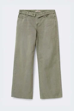 Waist flip wide jeans