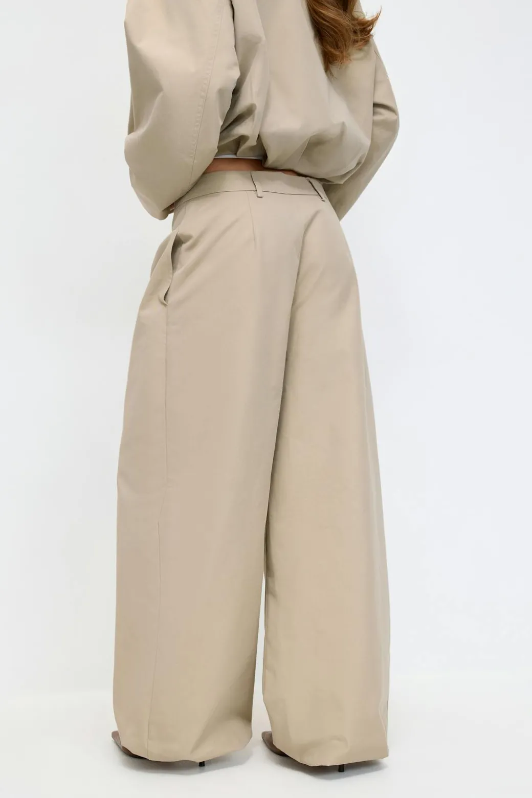 Wide balloon cotton trousers