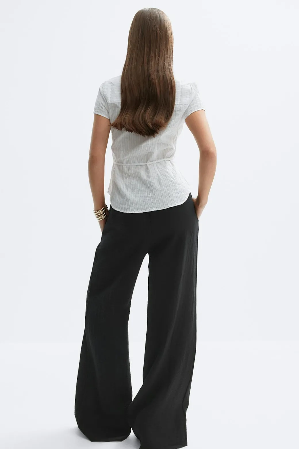 Wide drawstring trousers