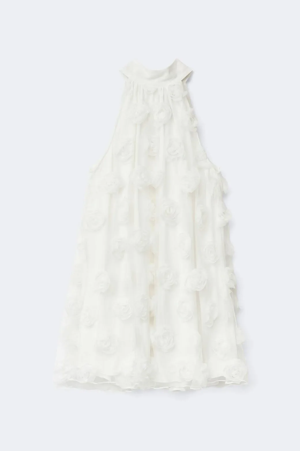 Wide halterneck mini dress