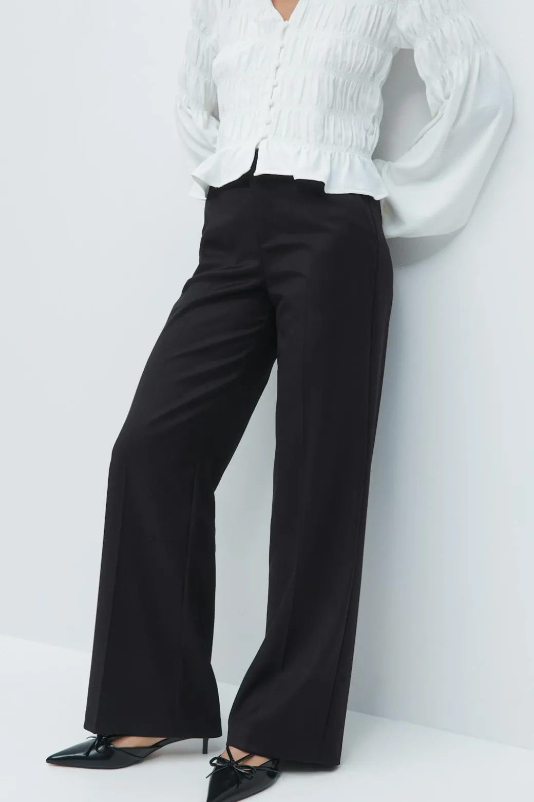 Wide leg suit trousers