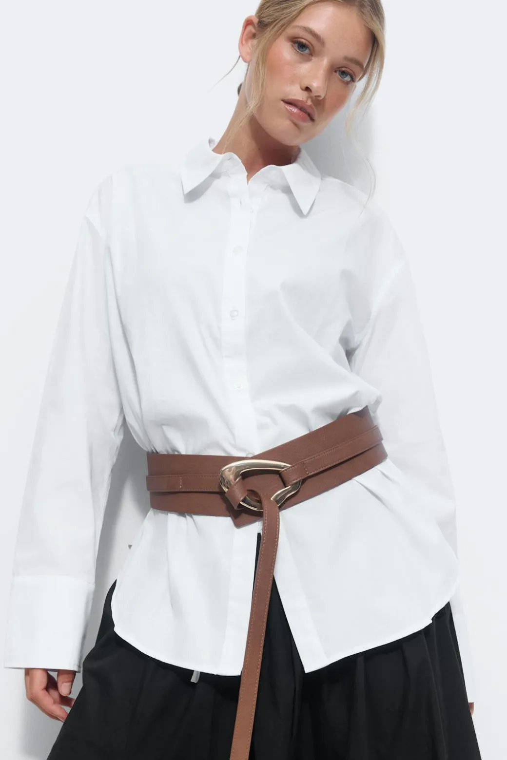 Wide statement belt