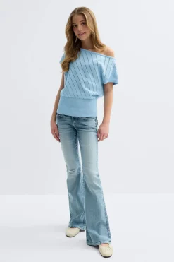 Y boatneck knitted top