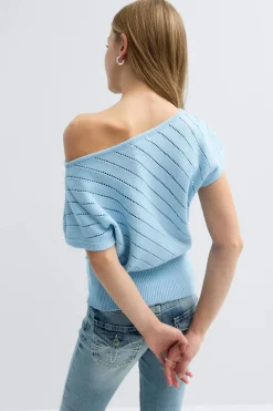 Y boatneck knitted top