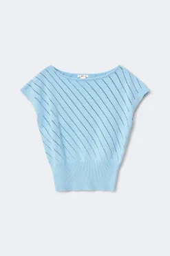 Y boatneck knitted top