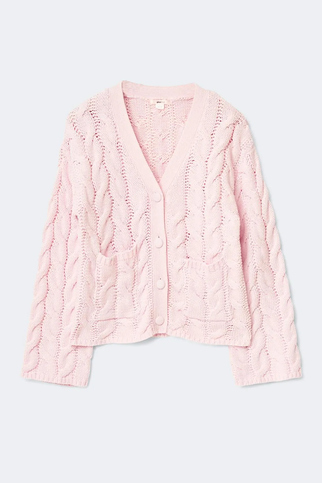 Y cable knitted cardigan