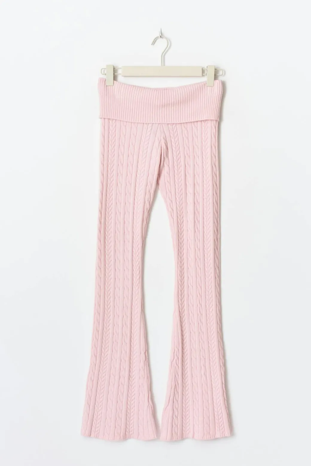 Y cable knitted pants
