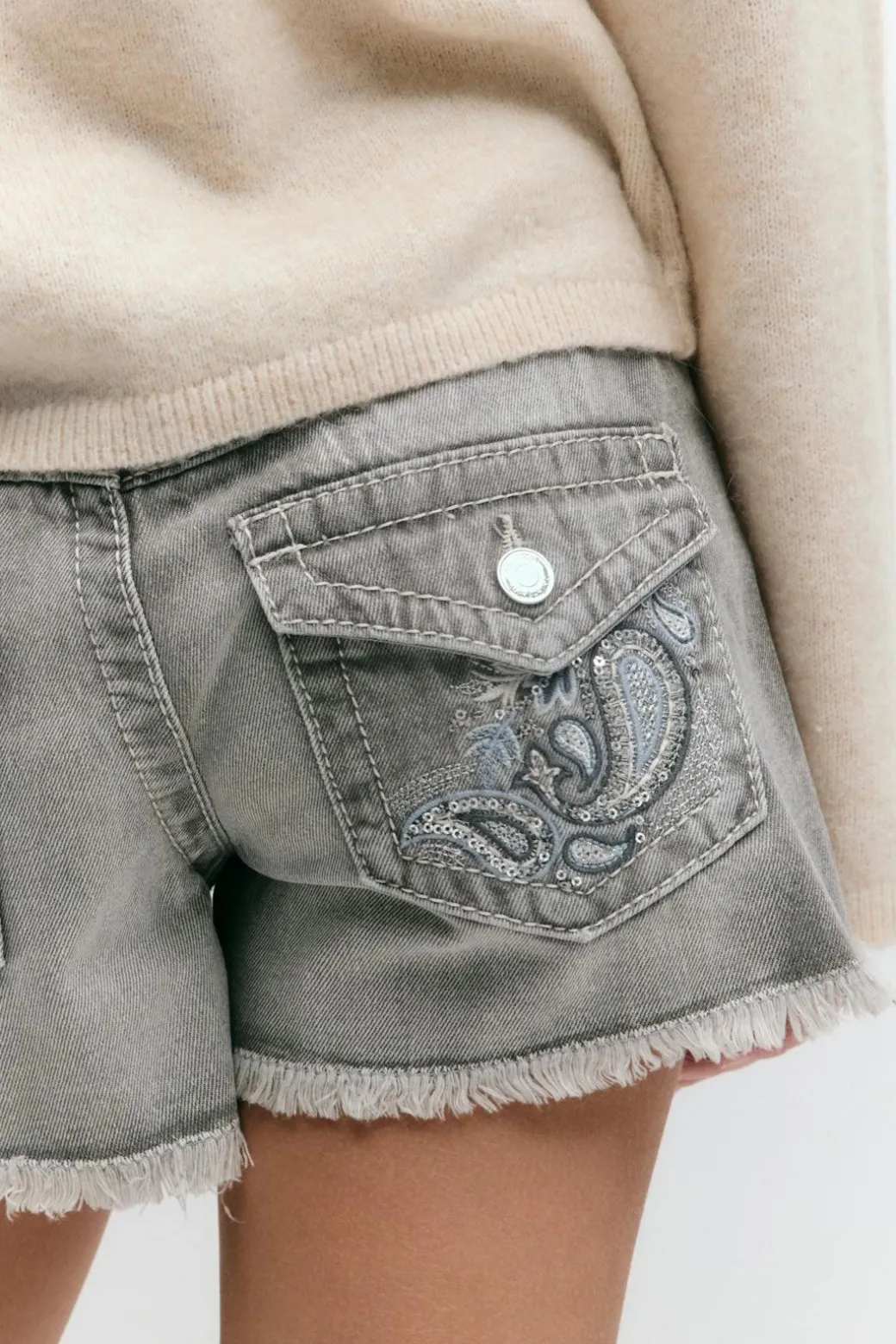 Y chunky embroidery shorts