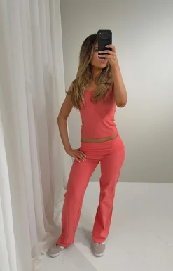 Y coral baggy yoga pants