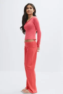 Y coral baggy yoga pants