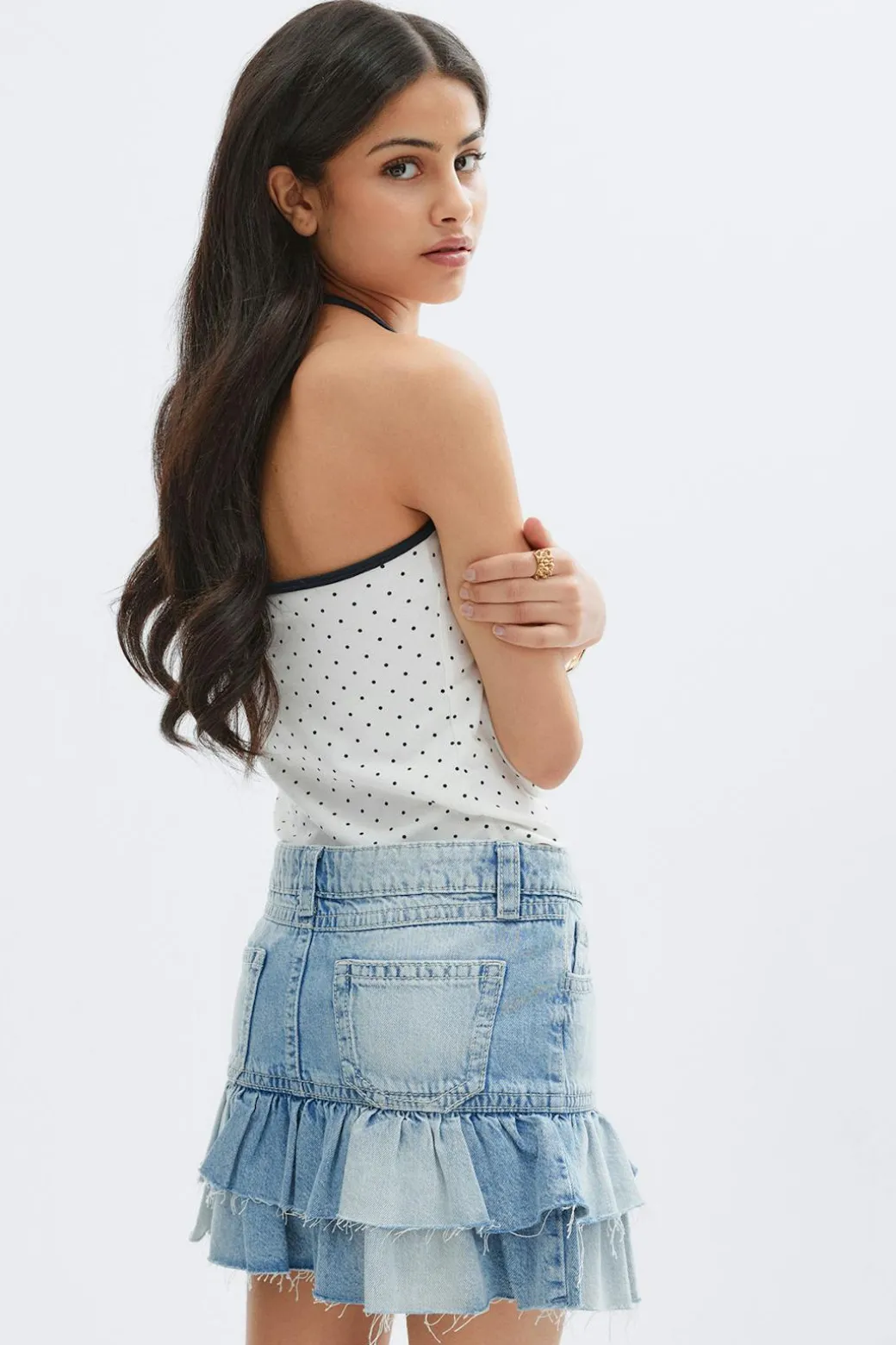 Y denimdoll frill skirt