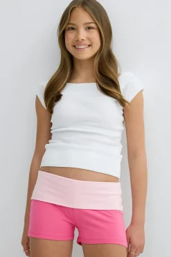 Y folded waist shorts