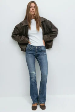 Y2k low twisted bootcut jeans