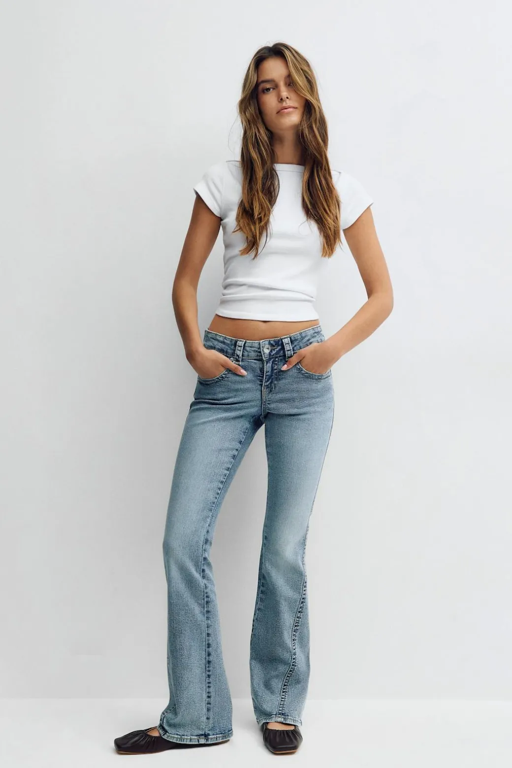 Y2k low twisted bootcut jeans