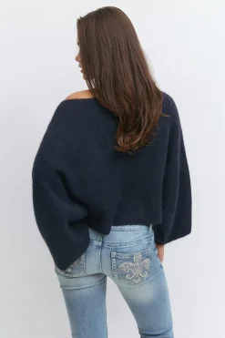Y knitted poncho sweater