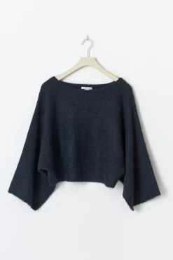 Y knitted poncho sweater
