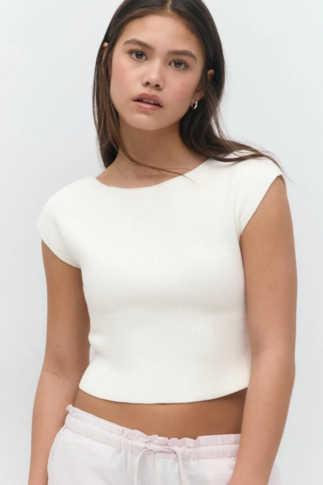 Y knitted rib top