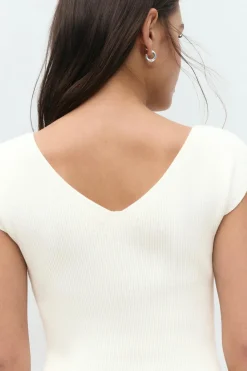 Y knitted rib top